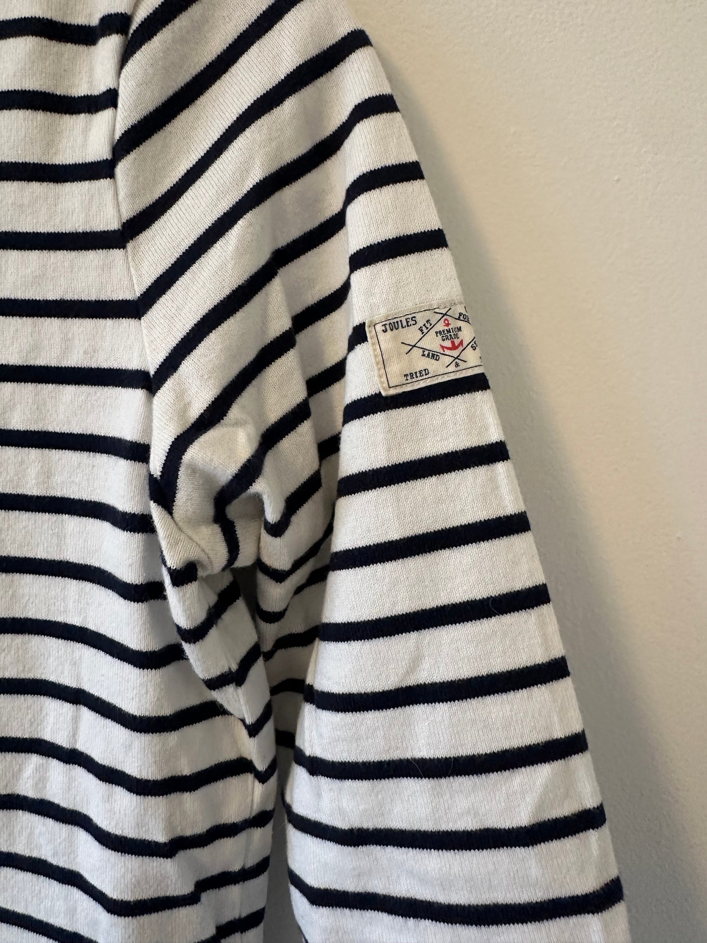 Joules Boatneck Striped Black and White Long Sleeve Top Size 4