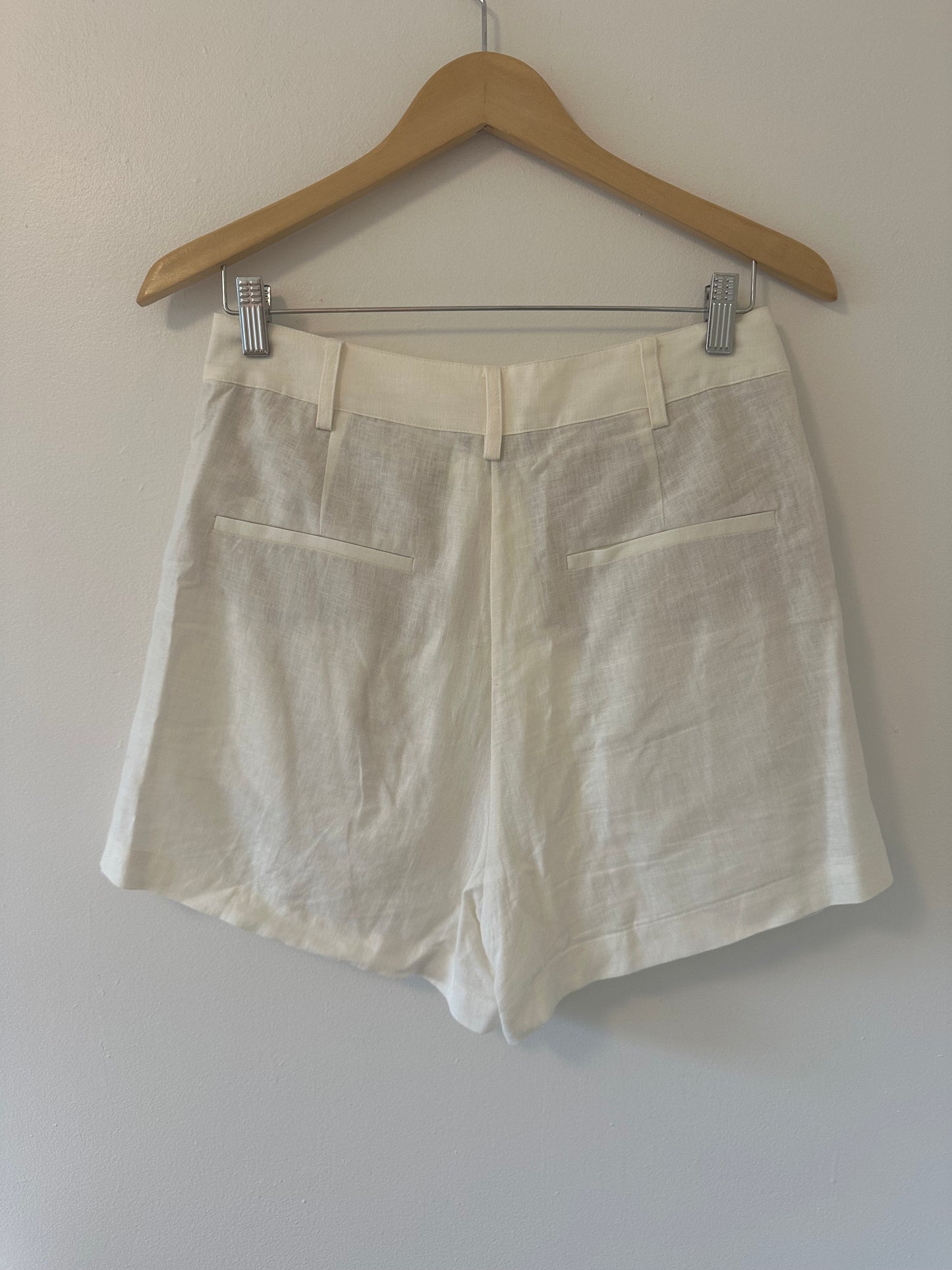 Steve Madden White Imelda Linen Blend Shorts Size Medium