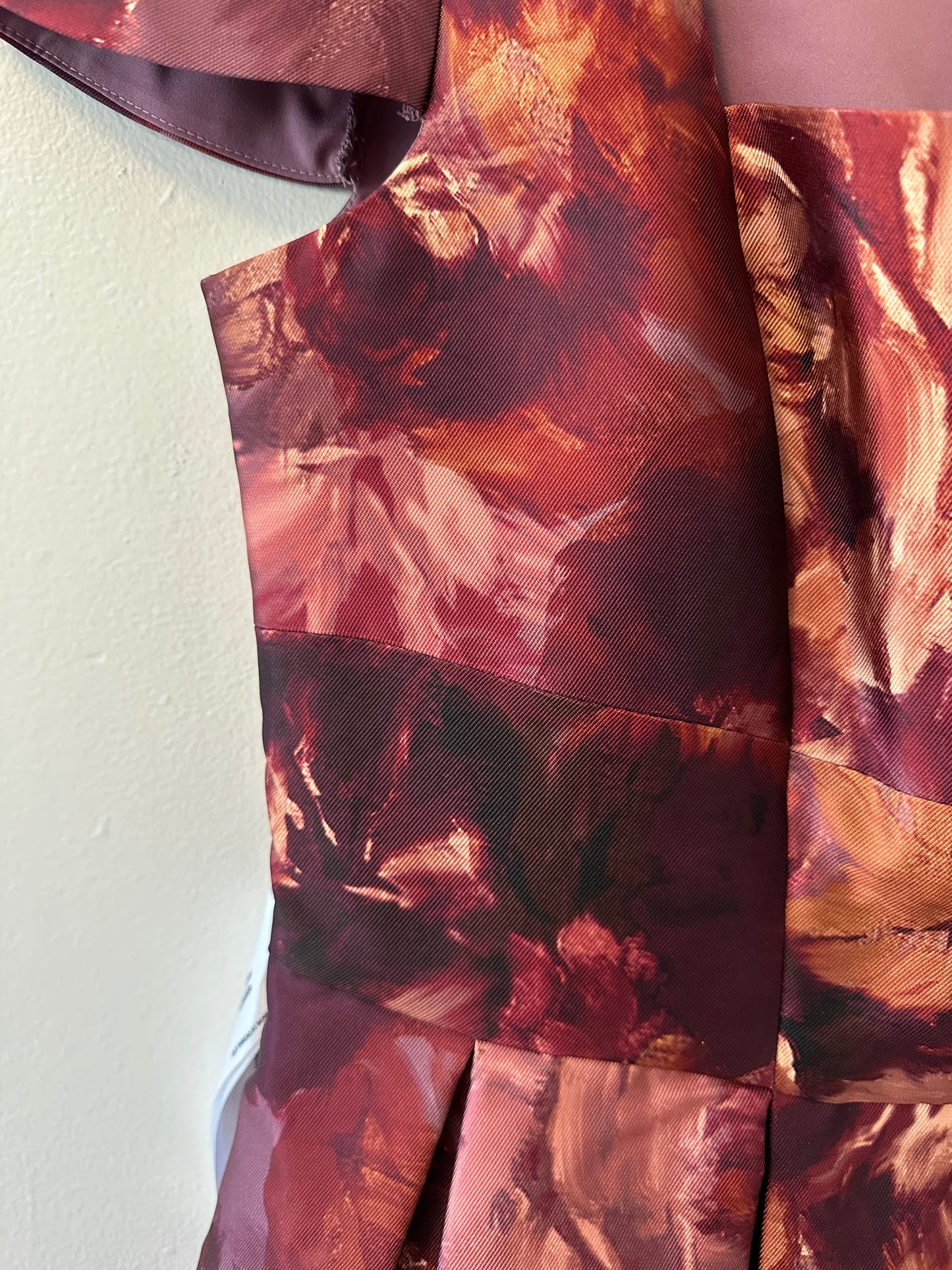 NWT Kay Unger Tierney Floral Midi Dress in Garnet Multi - Size 10