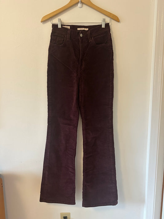 Levi's Ribcage Bootcut Deep Burgundy Corduroy Jeans | Size 26