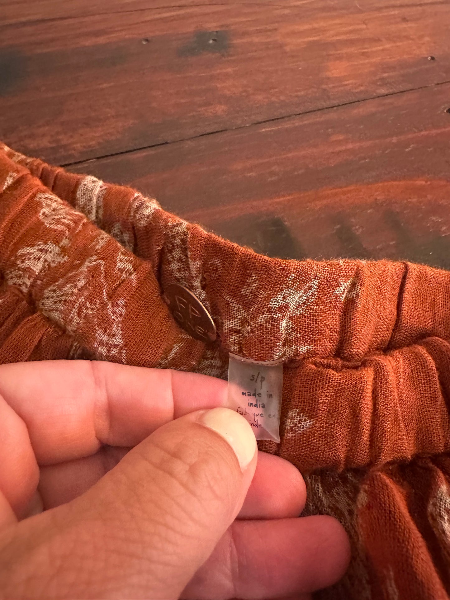 FP One Free People Bohemian Rust Maxi Skirt - Size Small