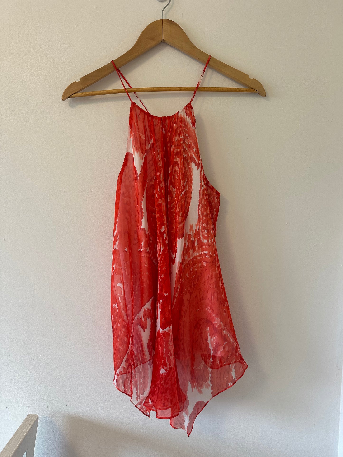 Milly Poppy Gathered Handkerchief Hem Tank Size 6