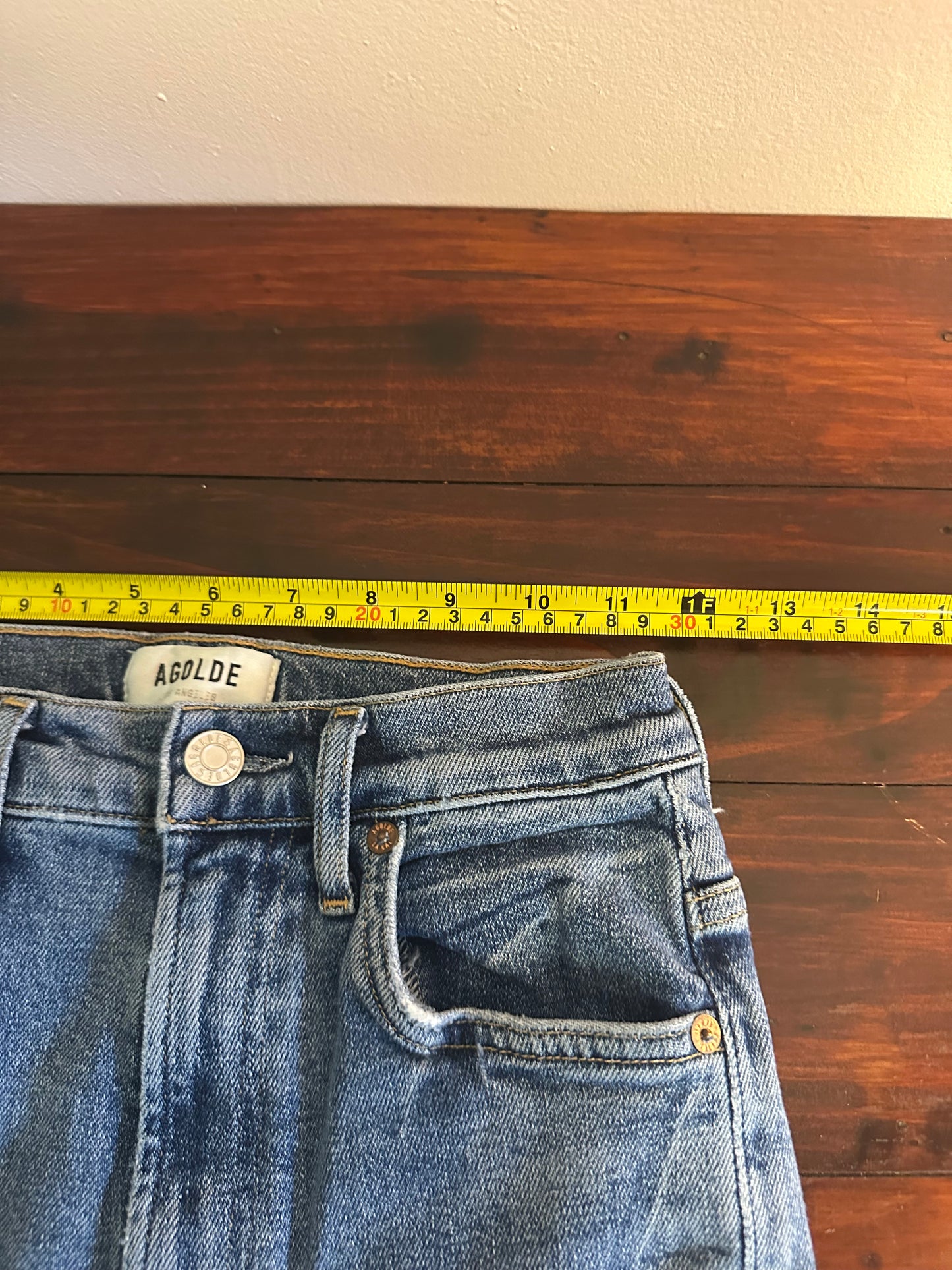 Agolde Pinch Waist Ultra High Rise Skinny Blue Jeans - Size 24