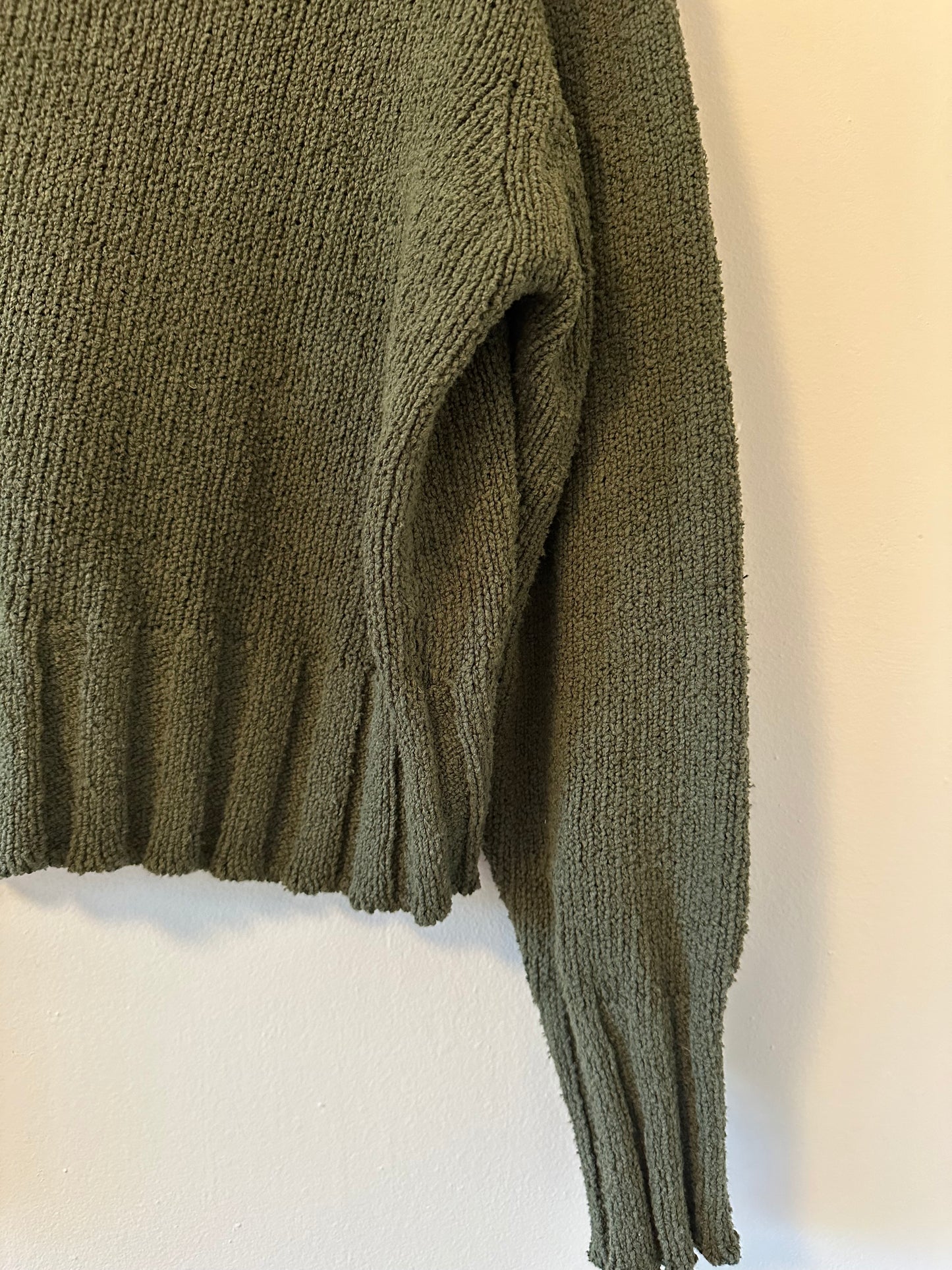 J. Crew Cotton Blend Forest Green Crew Neck Sweater | Size Small