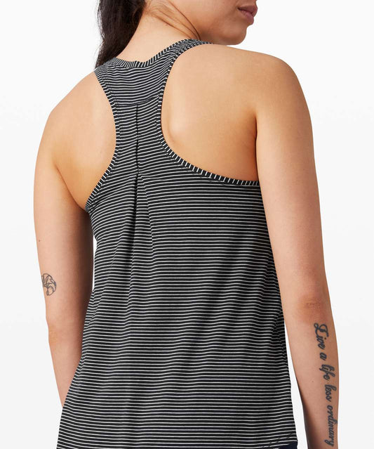 Lululemon Love Tank *Pleated in Black Stripe - Size 10