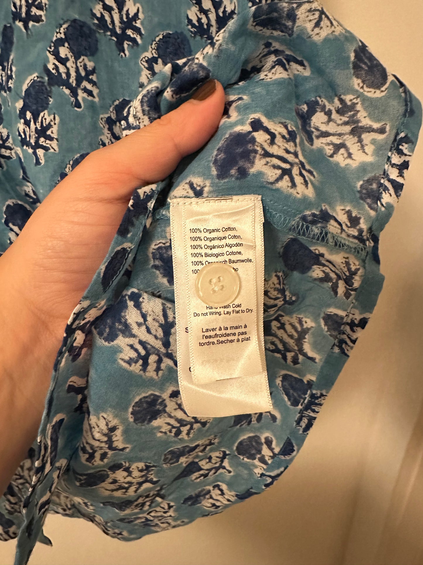 Emerson Fry India Collection Mandarin Collar Top in Blue - One Size