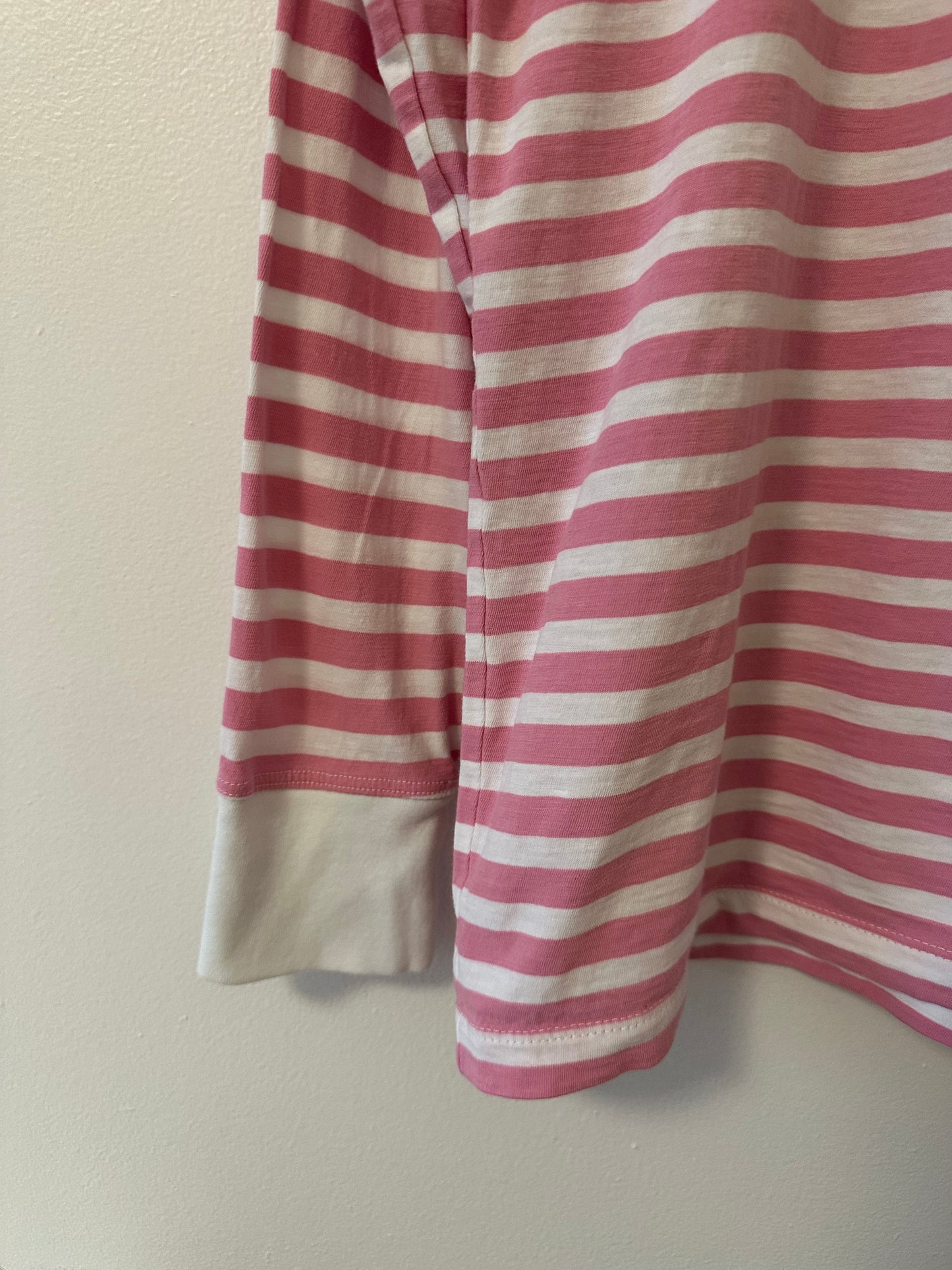 J.Crew Pink and White Striped Long Sleeve Slub Shirt - Size Medium