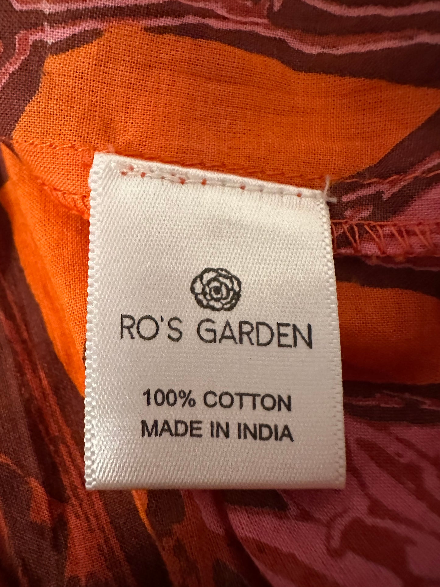 Ro's Garden Red and Pink Floral Cotton Botton-Down Pleated Blouse | Size XL