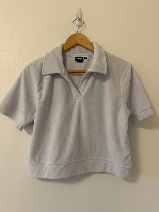 Mono B - Light Blue Terrycloth Polo and Shorts Set | Size Small
