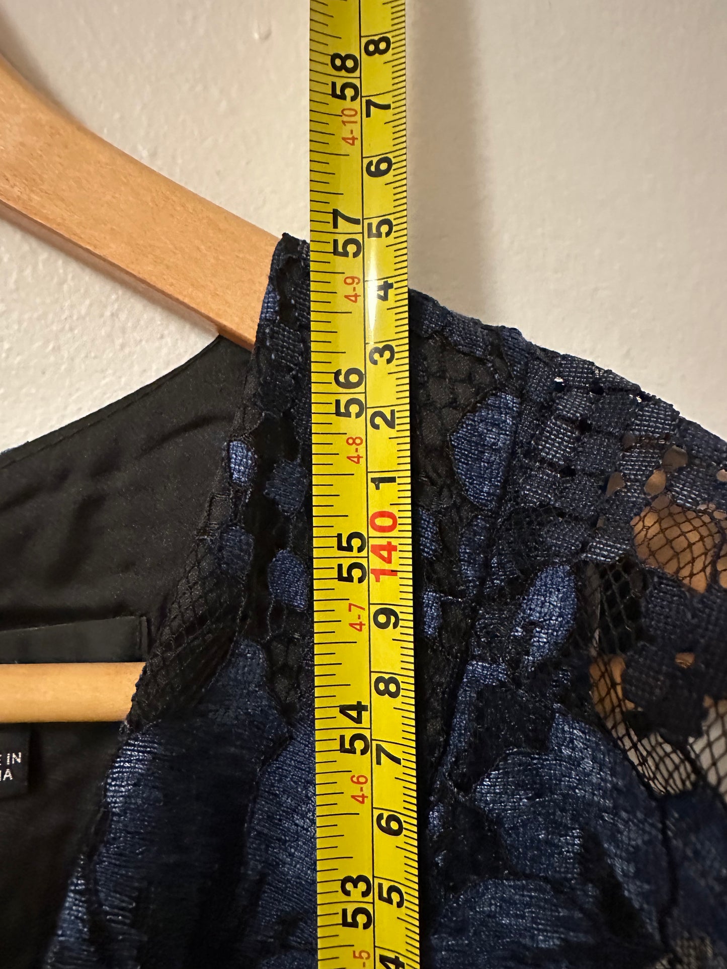 Lulu's Molinetto Navy Blue Lace Ruffled Tiered Sleeveless Maxi Dress | Size Large