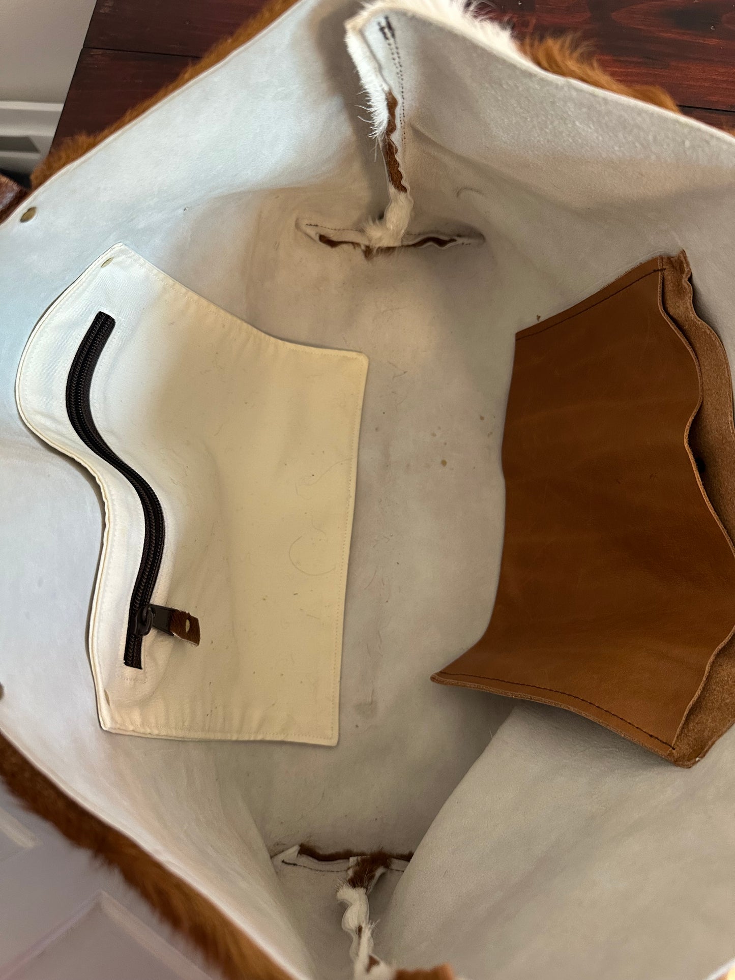 Ma & Pembum Brown & White Cowhide Tote Bag