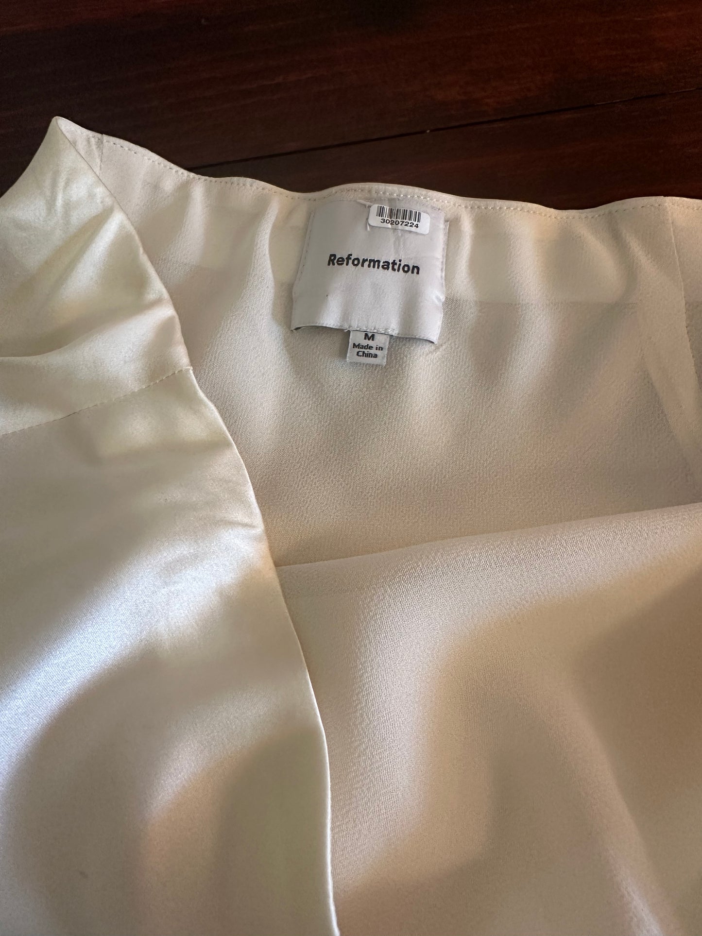 Reformation Bella Cream Silk Maxi Skirt - Size Medium