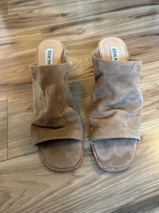 Steve Madden Women's Tan Suede Mules - Size 8.5