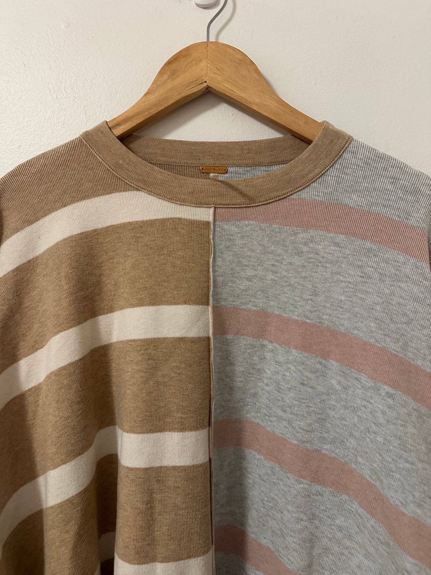 Free People Uptown Stripe Oversized Pullover Sweater | Size Small