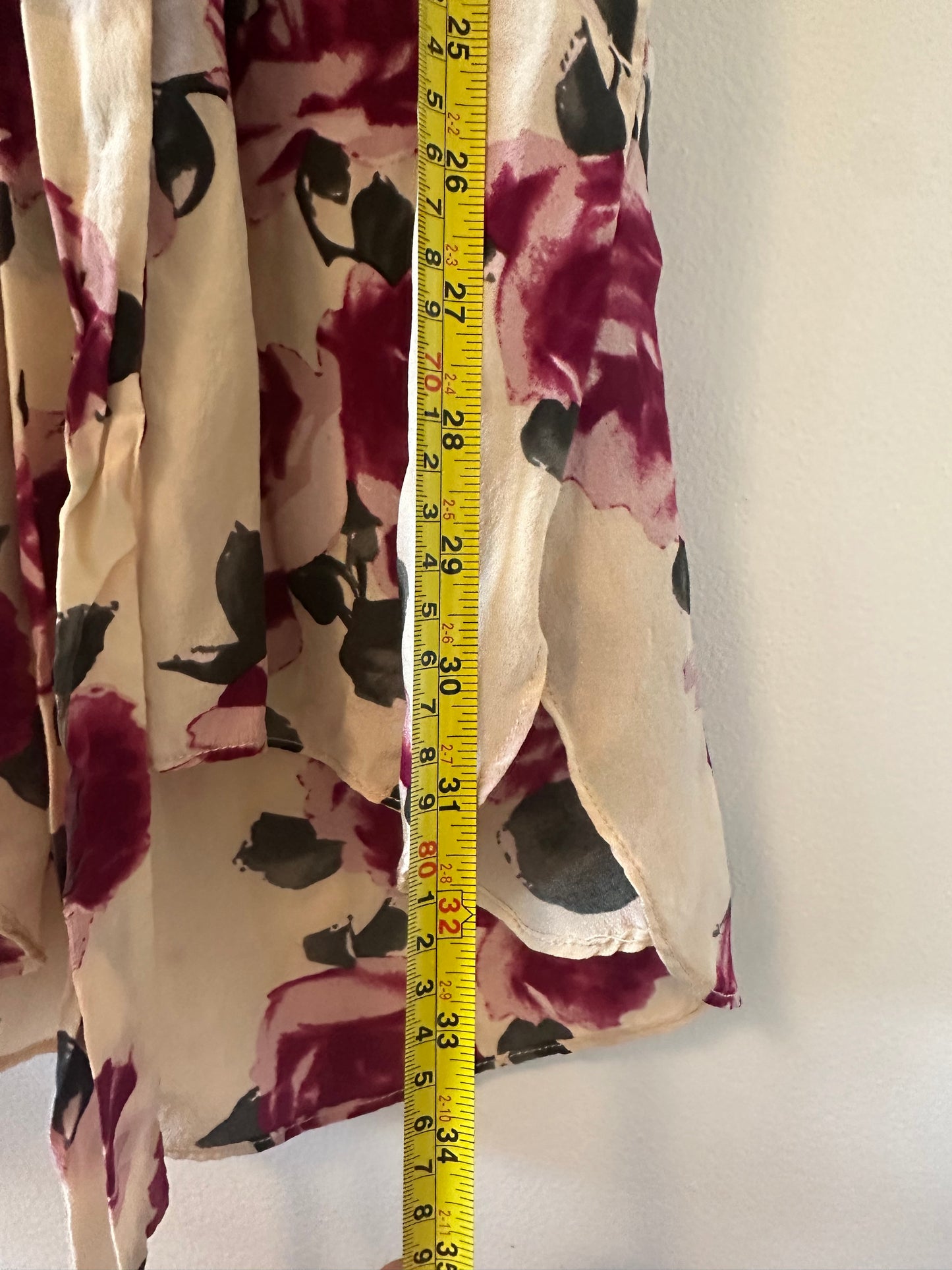 Stone Cold Fox Rose Garden Silk Robe with Lace Sleeves