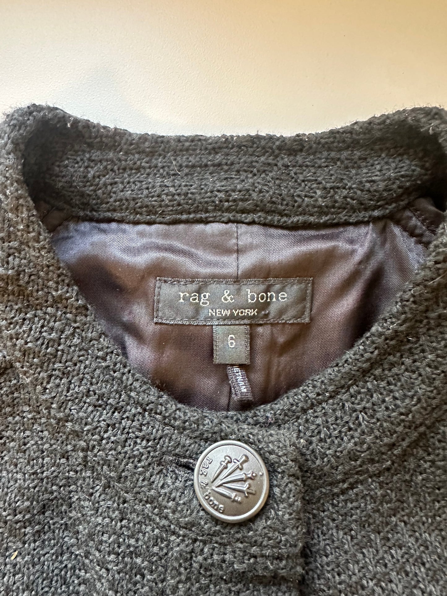 Rag & Bone Carol Woven Jacket in Black | Size 6