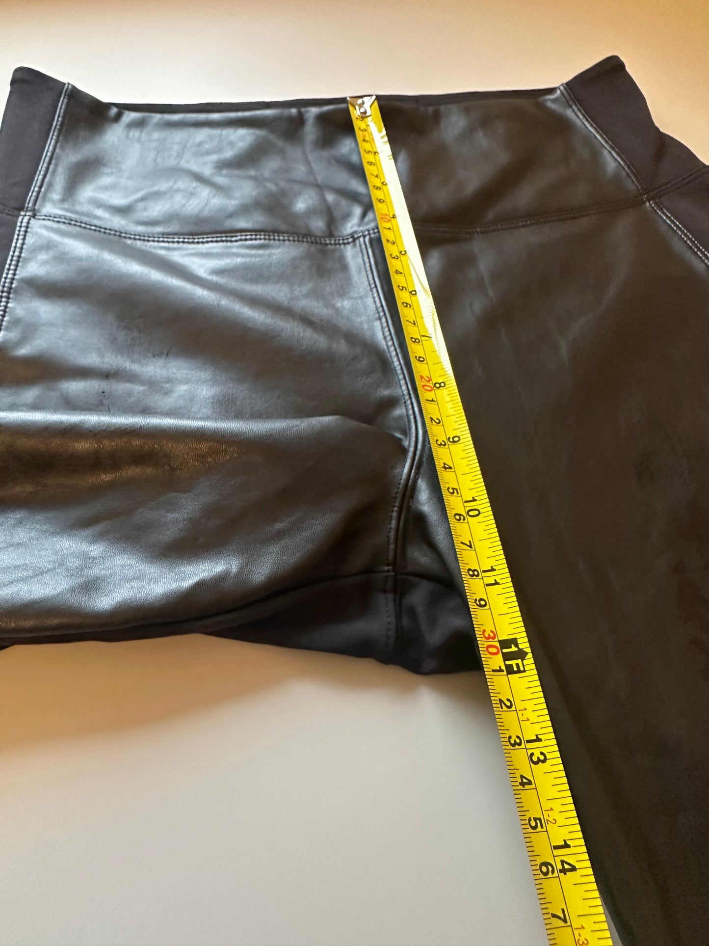 Athleta Delancey Shine Black Faux Leather Leggings | Size Medium Tall