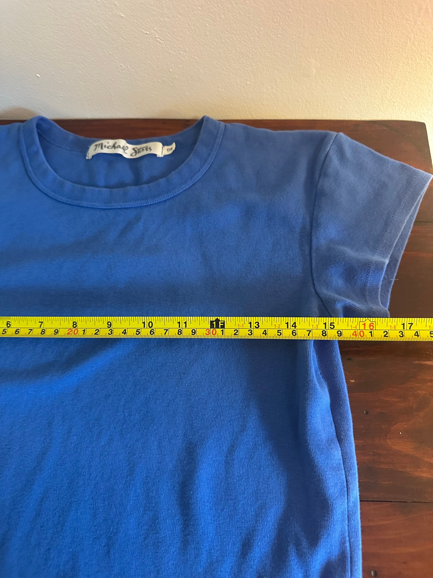 Michael Stars Classic Short Sleeve T-Shirt Top in Blue - Size OS
