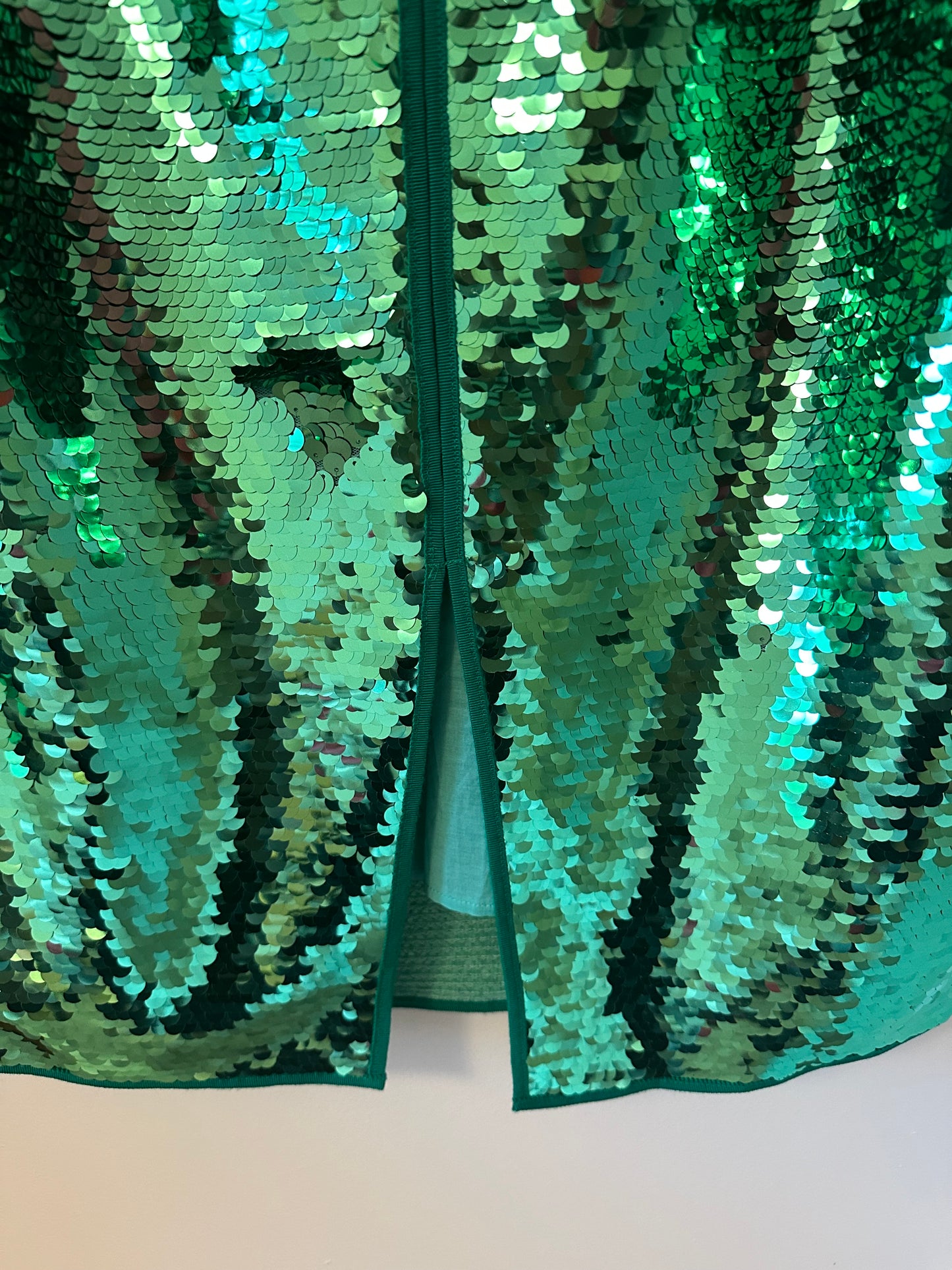Weekend Max Mara Udine Sequin Jersey Pencil Skirt in Green | Size Large