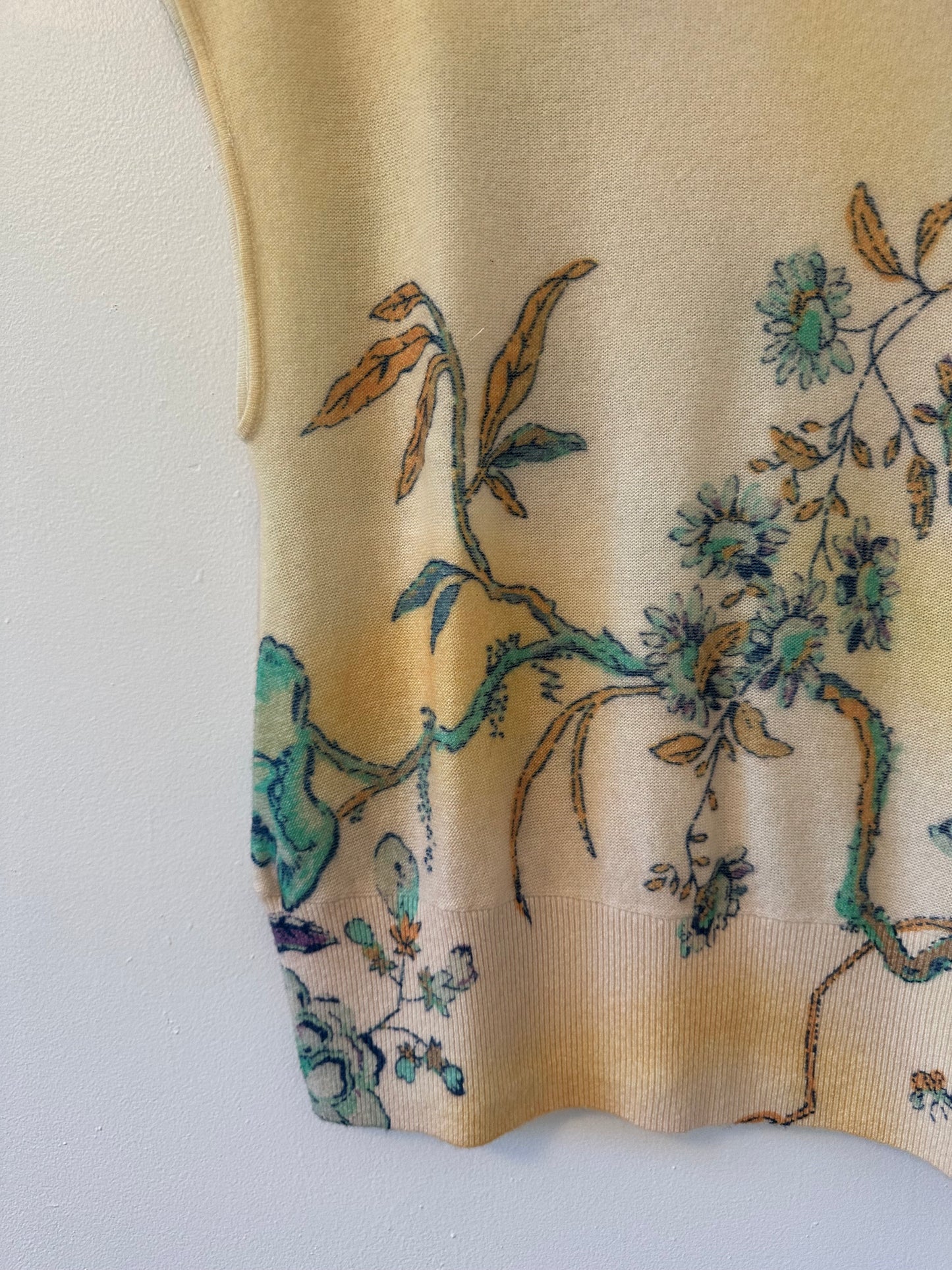 By Anthropologie Cashmere Floral Printed Sweater | Size Large