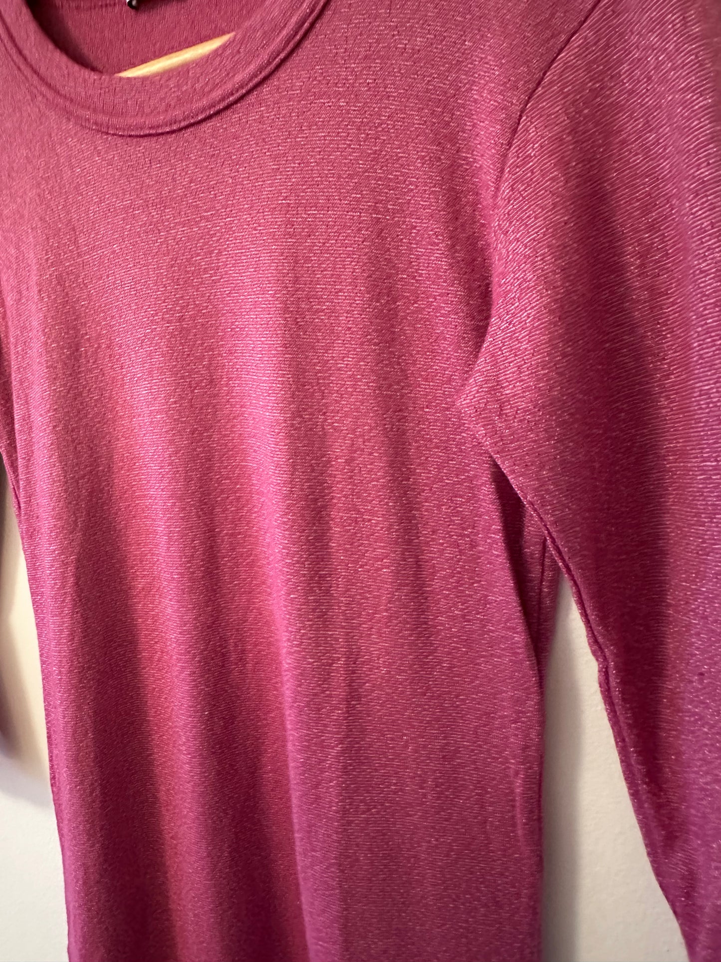 Michael Stars Shine Berry Pink Knit 3/4 Length Sleeve Top | One Size