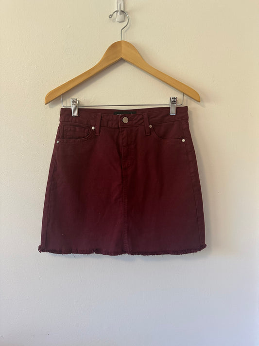Just Black Deep Red Burgundy Denim Mini Skirt | Size Small