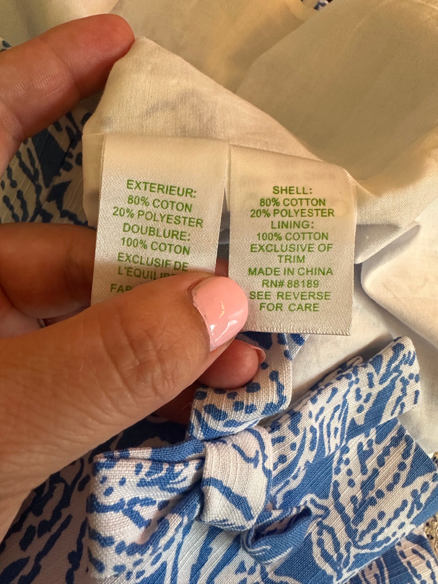 Lilly Pulitzer Melani Blue and White Sleeveless Shift Dress - Size 10