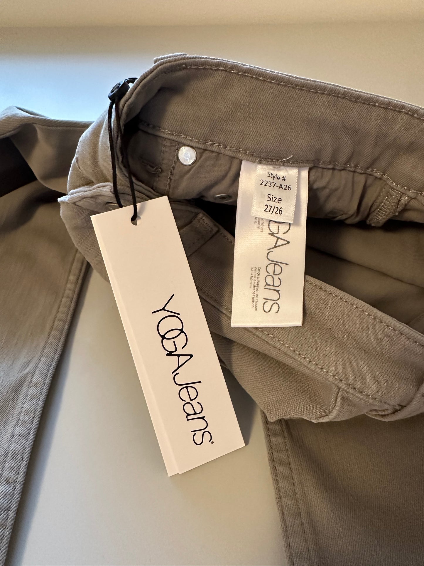 NWT Yoga Jeans Sage Green Flare Cropped Jeans | Size 27