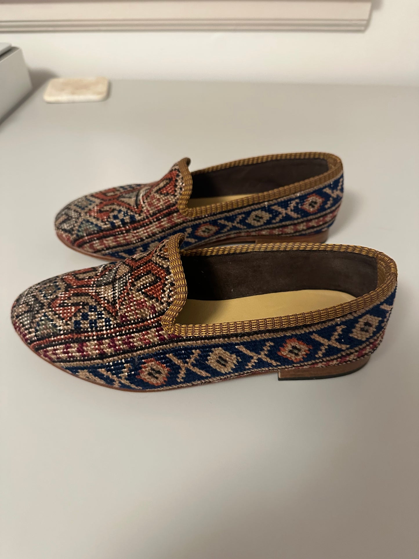 Artemis Design Co. Women's Sumak Kilim Smoking Shoes | Size 7.5