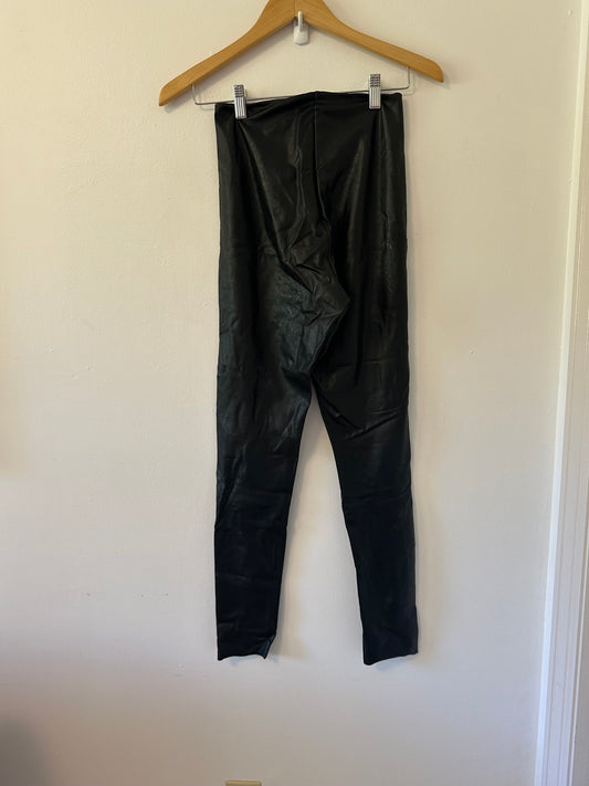 Commando Black Faux Leather Leggings | Size Medium