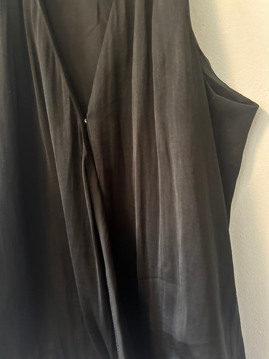 Tart Black Draped Wrap Tank Top | Size Small