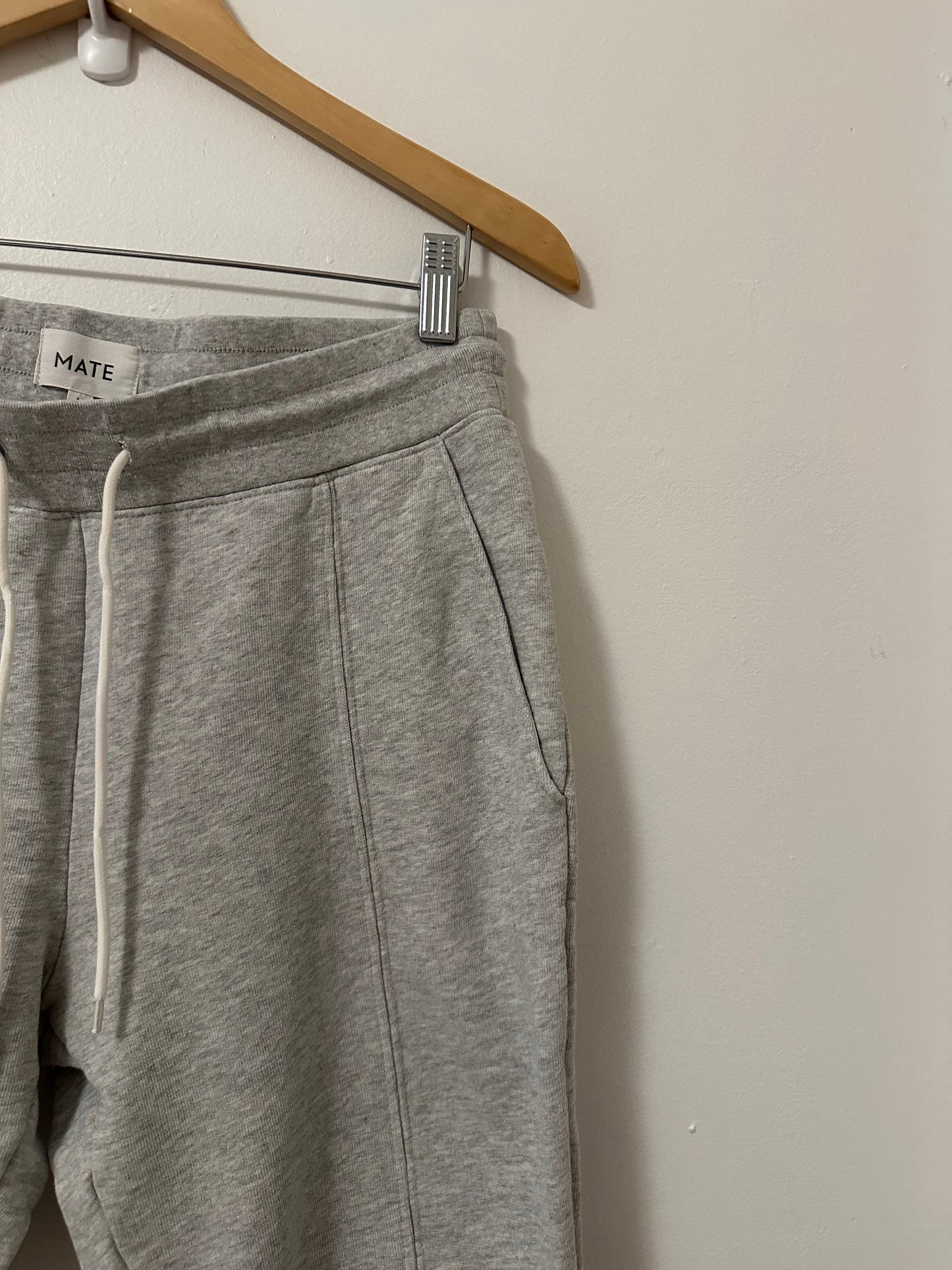 MATE The Label Organic Fleece Gray Cotton Jogger Sweatpants - Size Medium