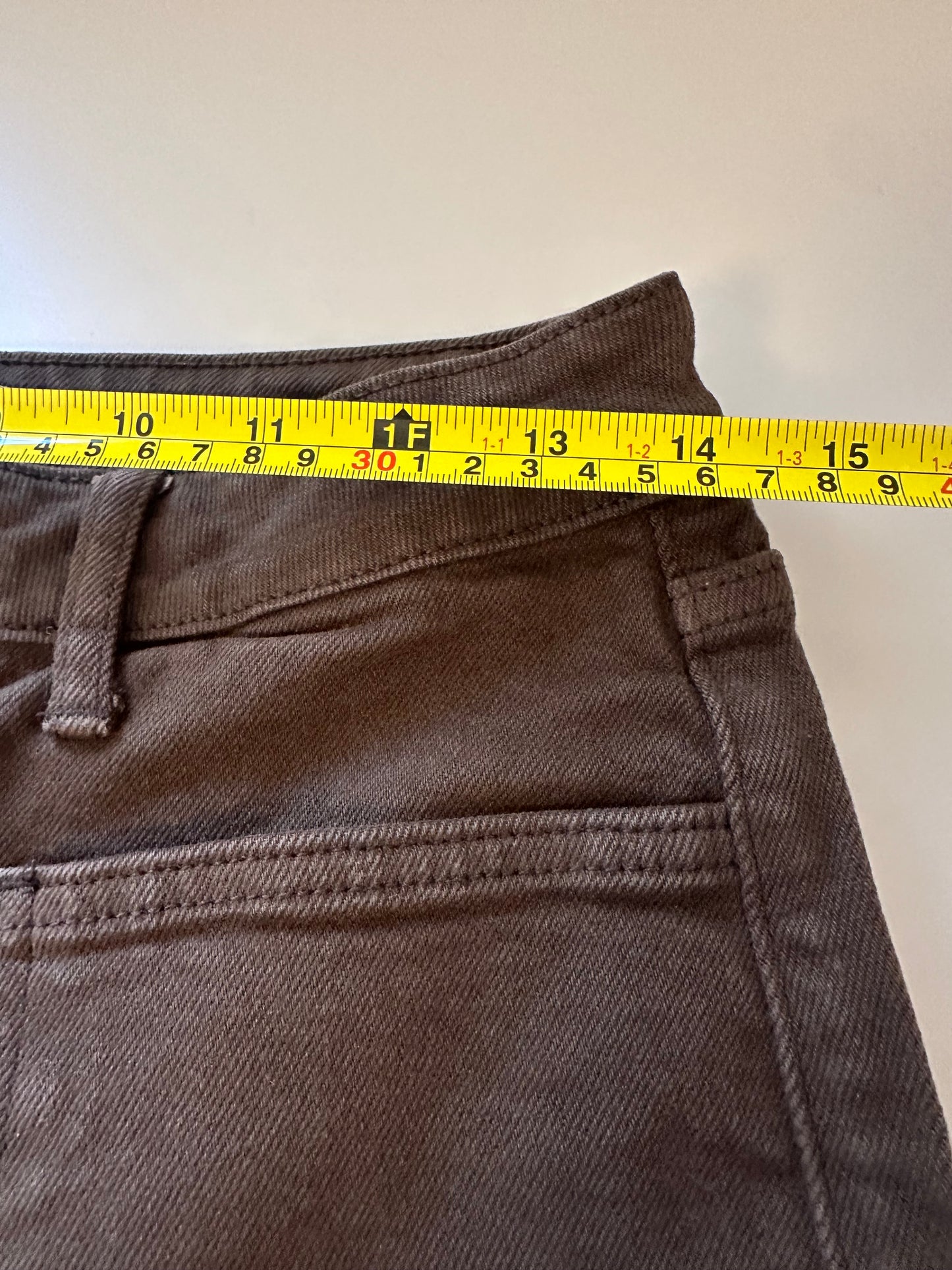 Just Black Brown Denim Patch Pocket Wide Leg Jeans | Size 27