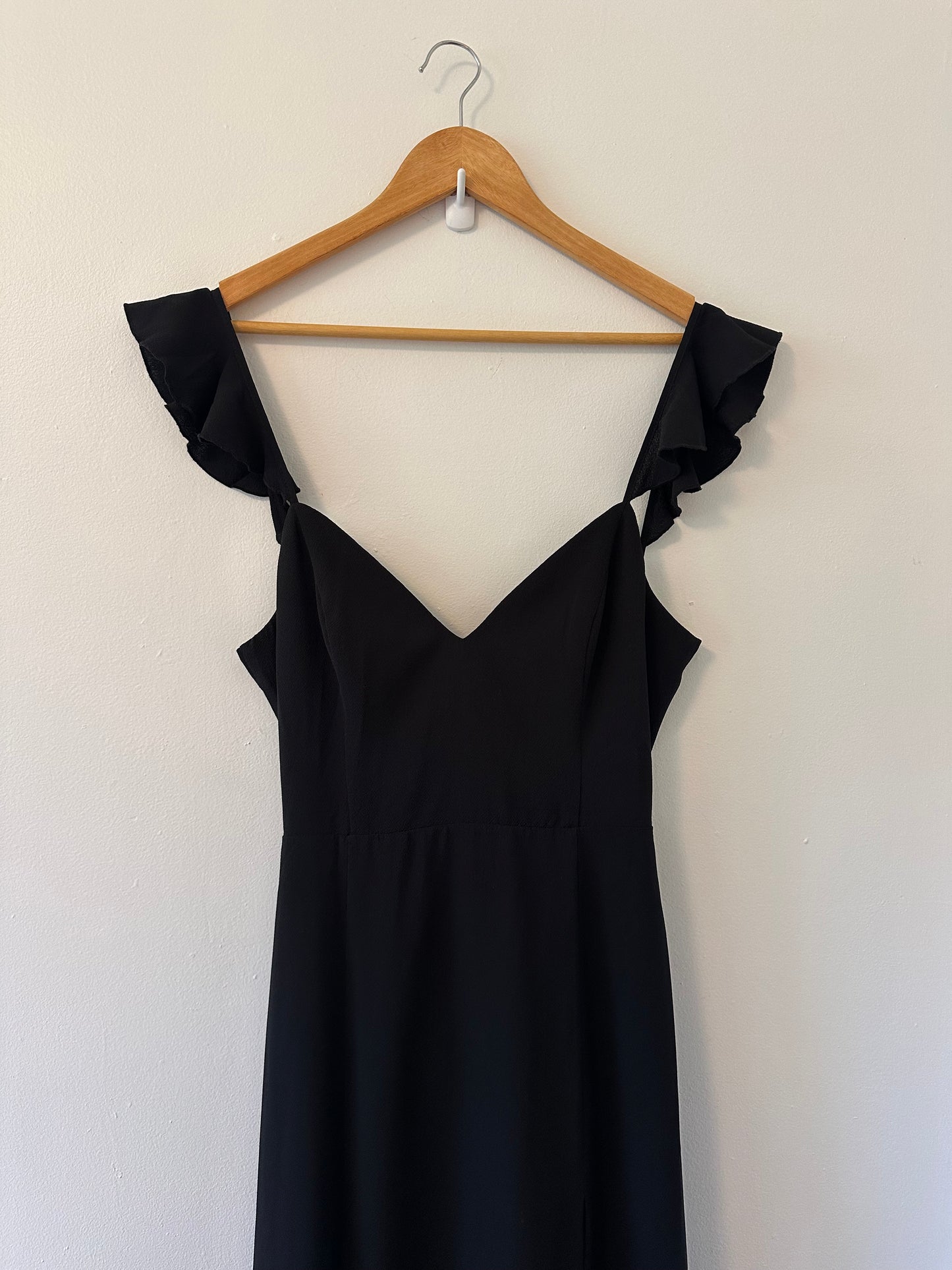Showpo. More Than This Ruffle Strap Maxi Dress in Black - Size 6