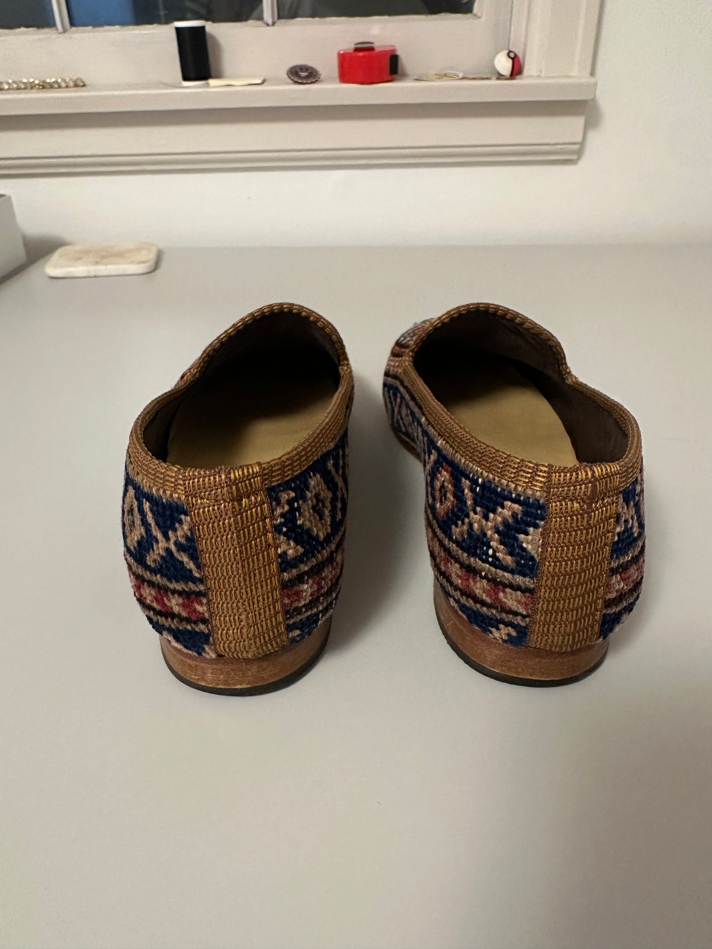 Artemis Design Co. Women's Sumak Kilim Smoking Shoes | Size 7.5