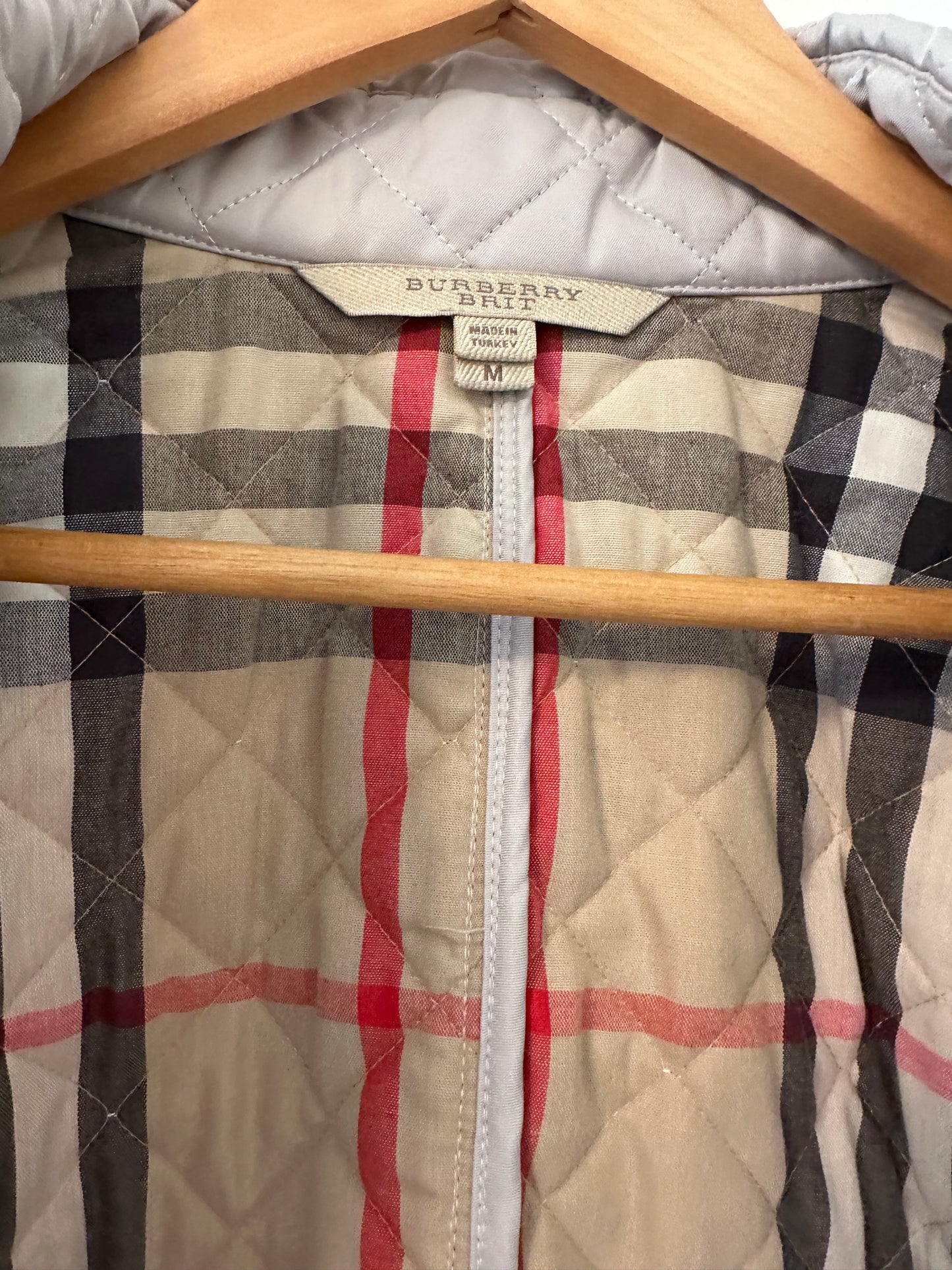 Burberry Brit Classic Quilted Beige Jacket - Size Medium