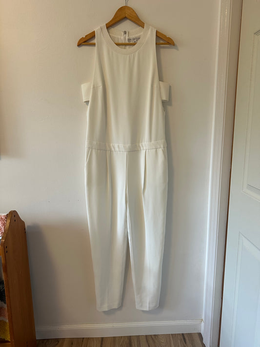 NWT Trina Turk White Paper Cut Sleeveless Jumpsuit | Size 6