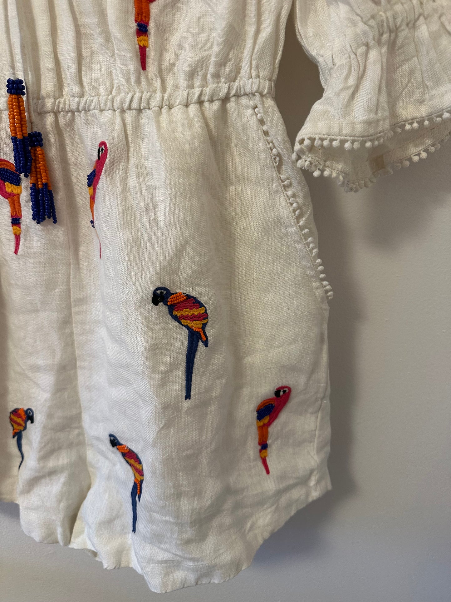 NWT FARM Rio Mini Macaw Embroidered Jumpsuit in Multi -Size S