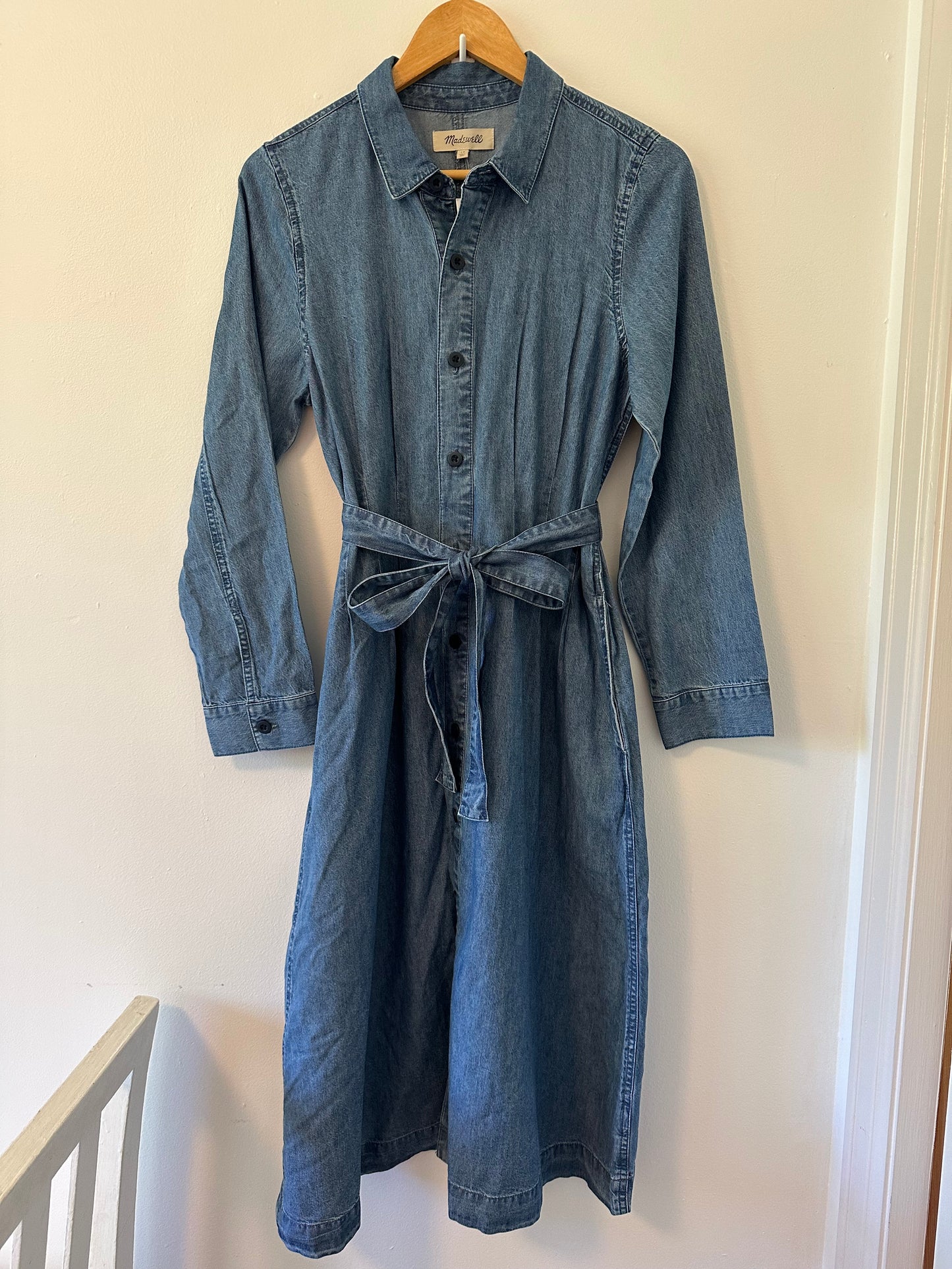 NWT Madewell Tie-Waist Shirtdress: TENCEL™ Denim Edition - Size 10