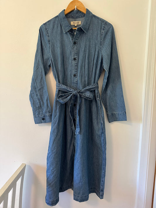 NWT Madewell Tie-Waist Shirtdress: TENCEL™ Denim Edition - Size 10