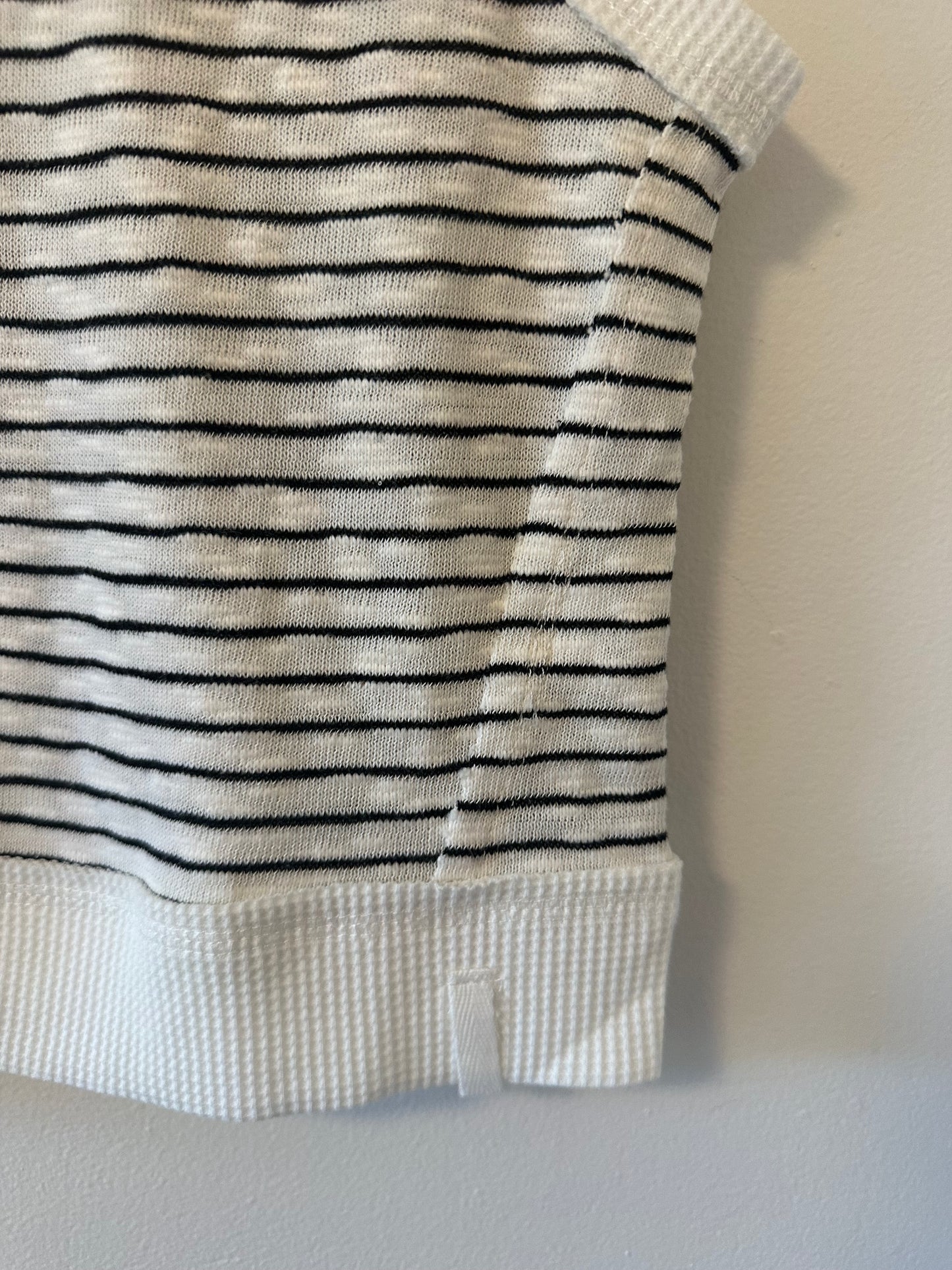Miou Muse Striped Sleeveless Top - Black and White - Size Small