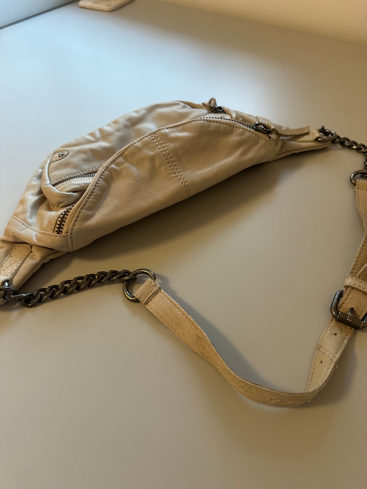 Free People Archer Leather Chain Strap Sling Bag