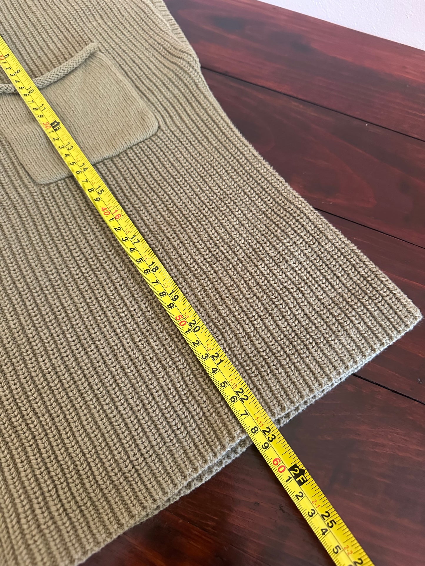 By Together Olive Green Knit Sweater with Pocket - Size Small