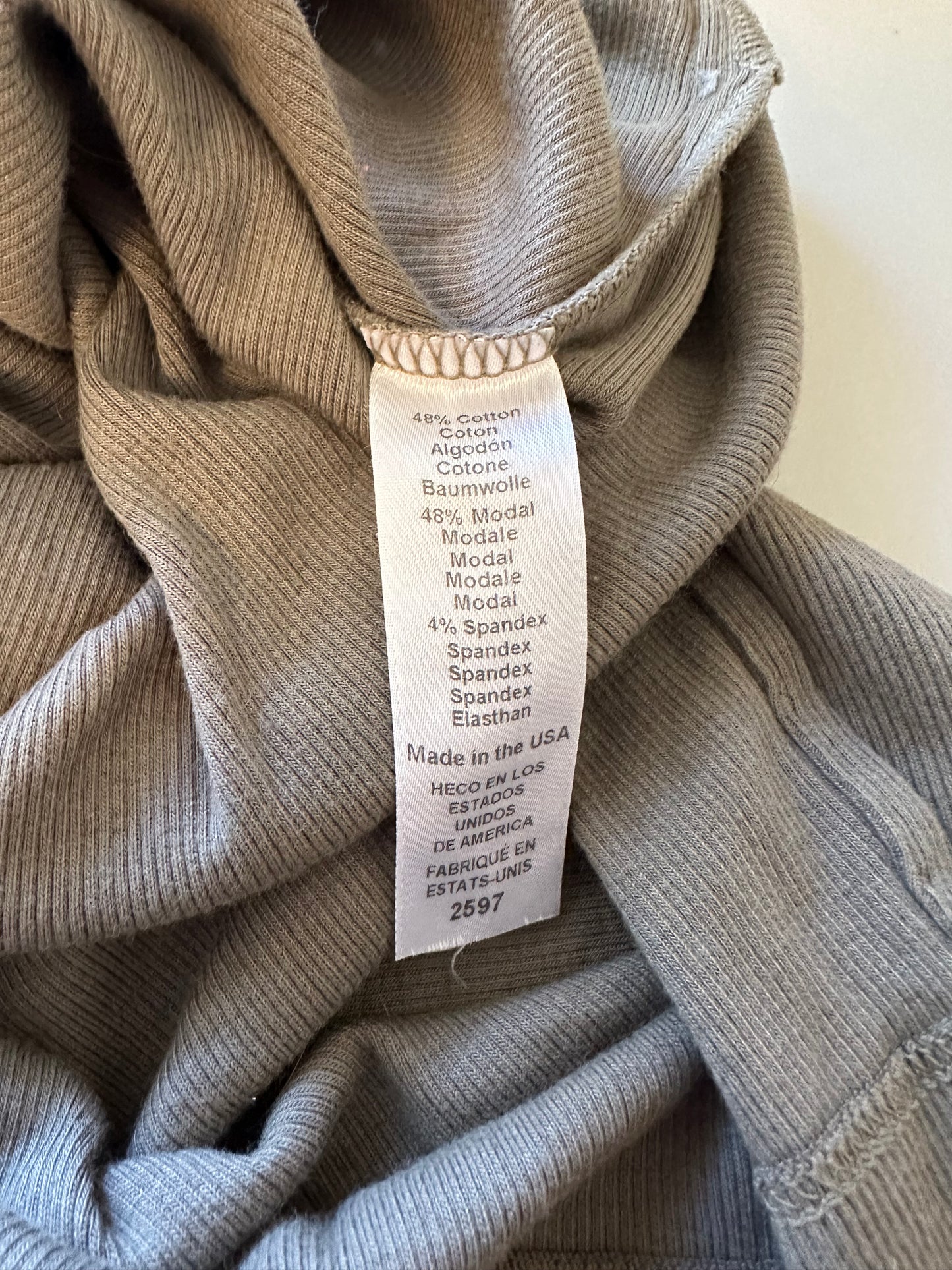 Michael Stars Wren Ribbed Midi Dress in Olive | Size Medium