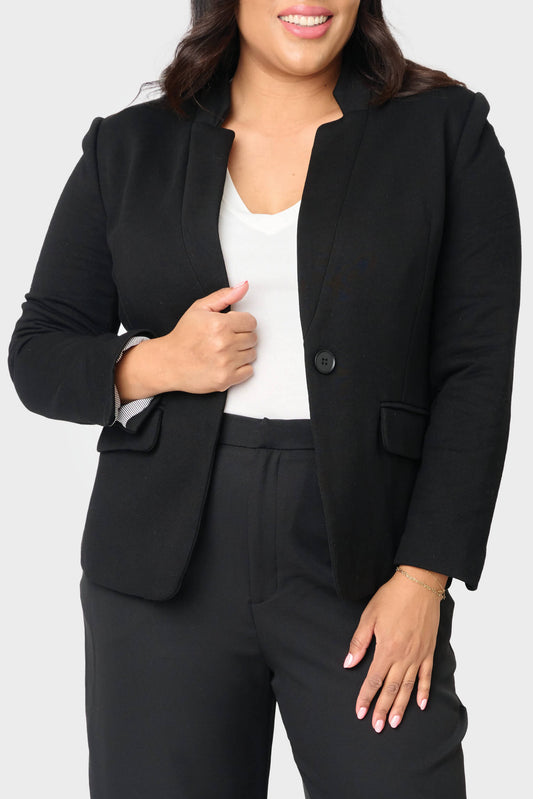 Gibson Women's Notch Collar Black Blazer | Size XL