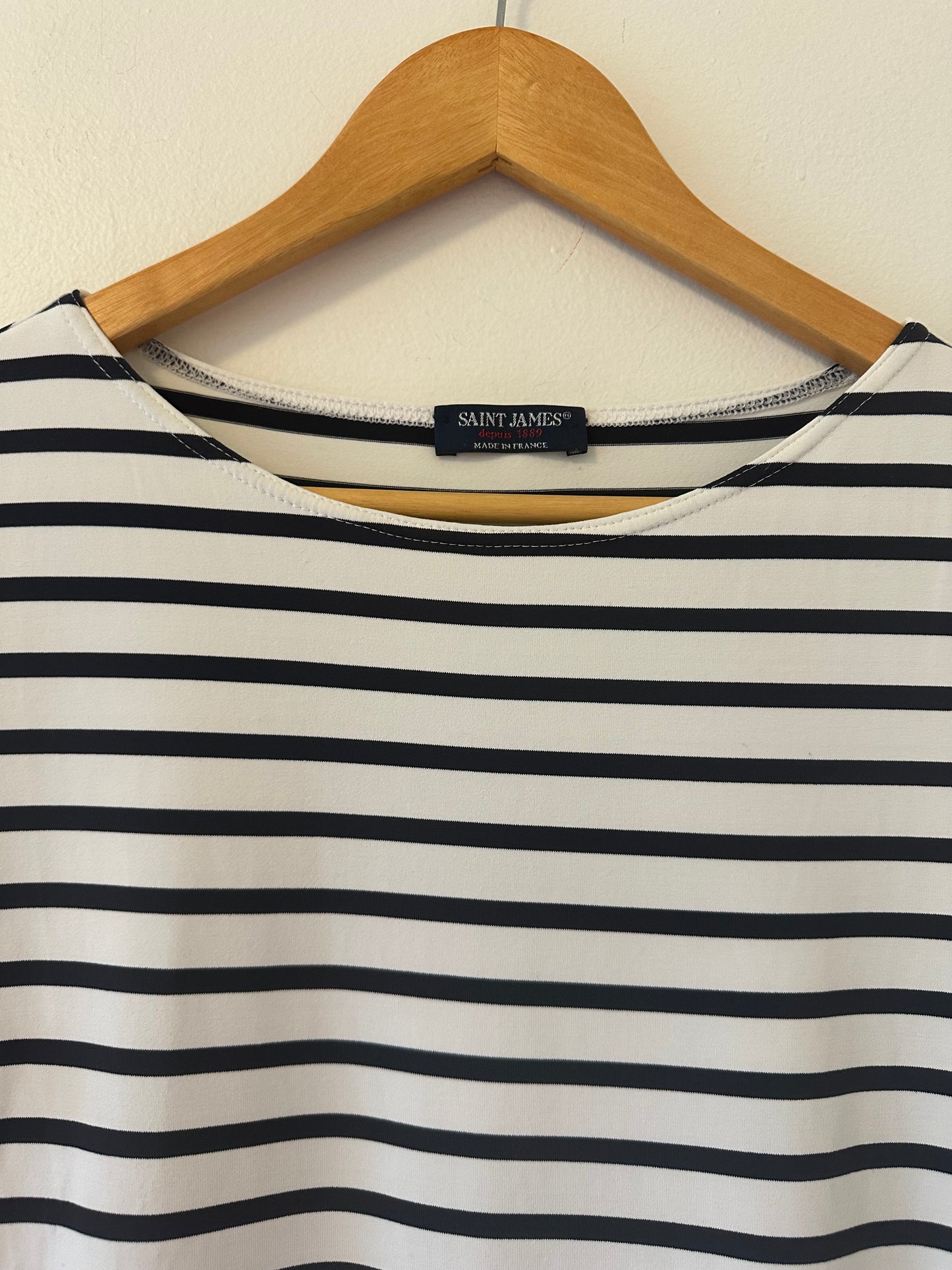 Saint James Propriano Form-Fitting Nautical Stripe Dress - Size 8