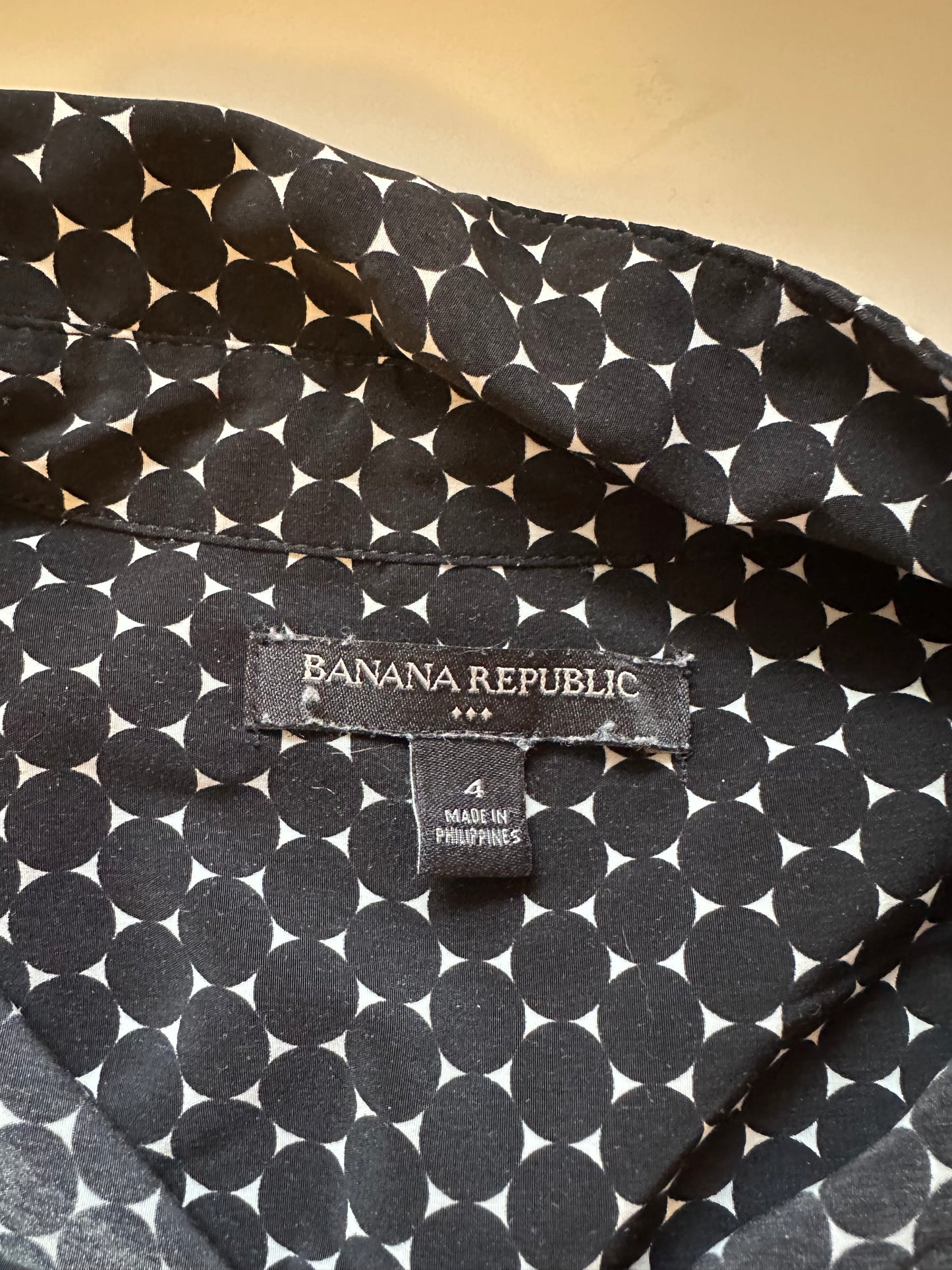 Banana Republic Black and White Sleeveless Mini Dress | Size 4