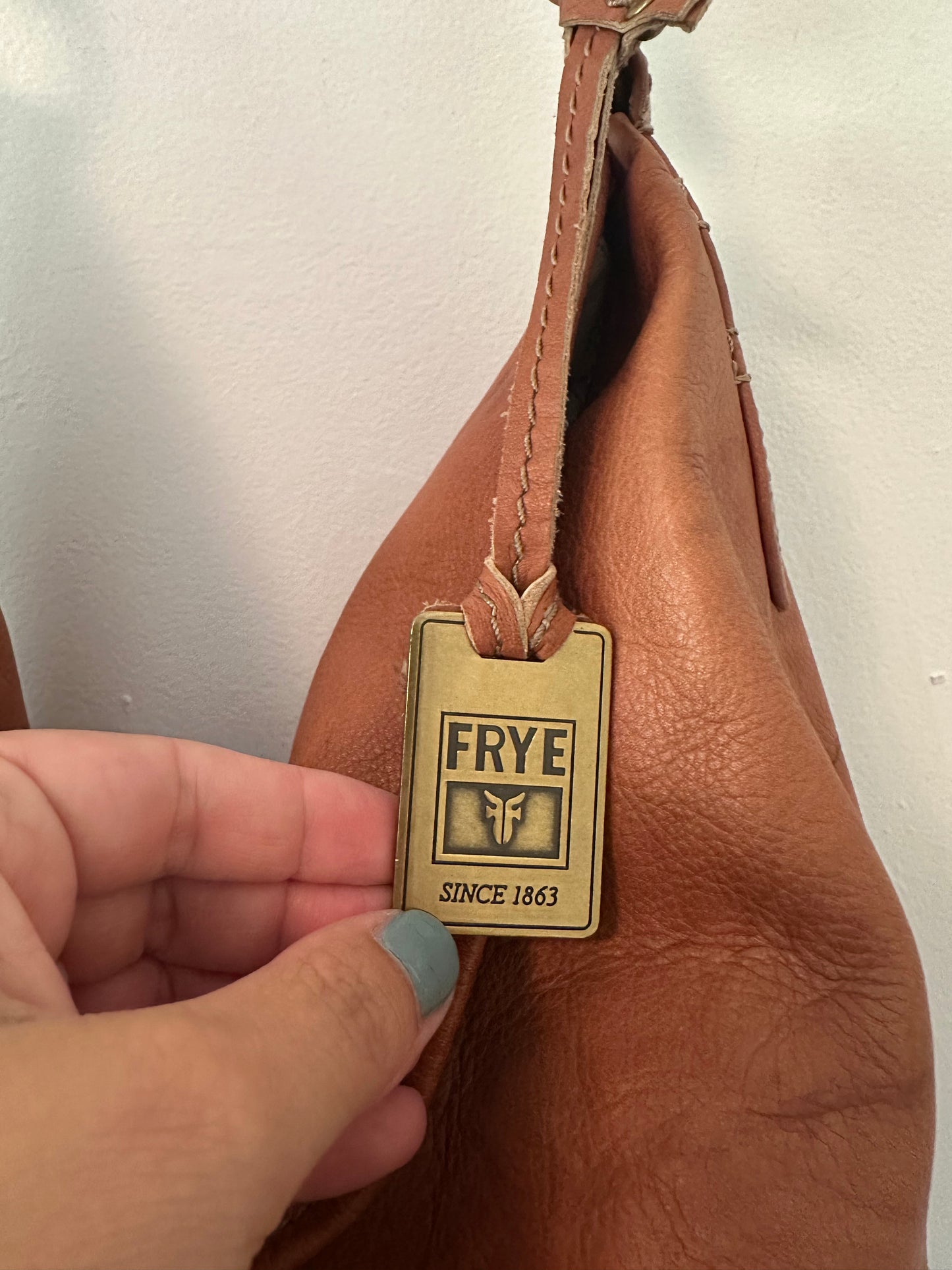Frye Cognac Leather Slouchy Hobo Shoulder Bag