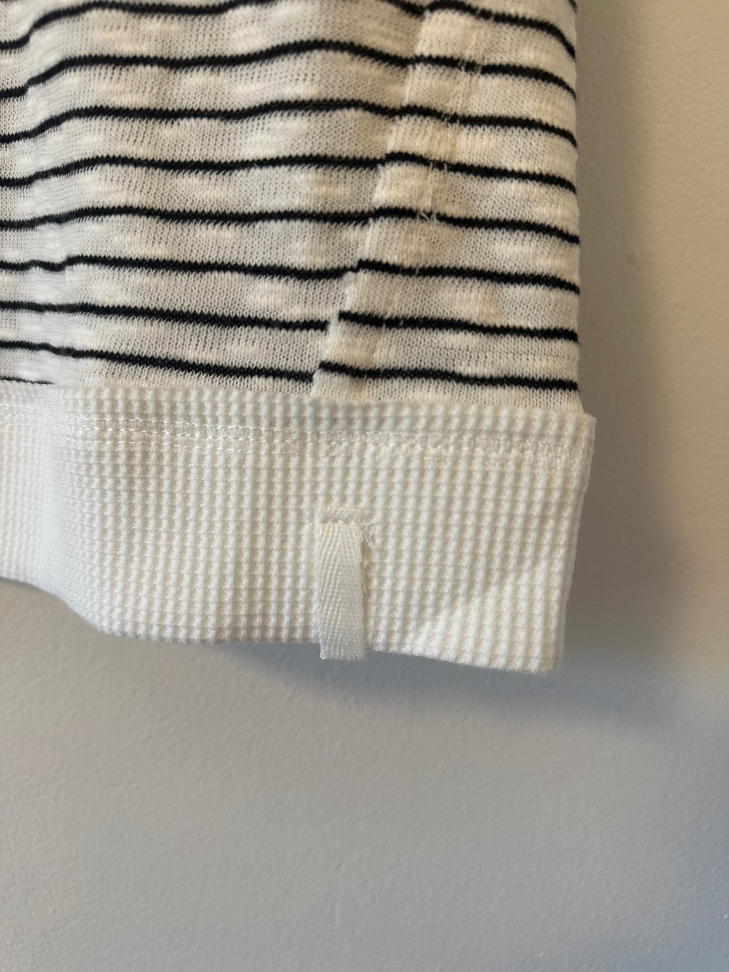 Miou Muse Striped Sleeveless Top - Black and White - Size Small