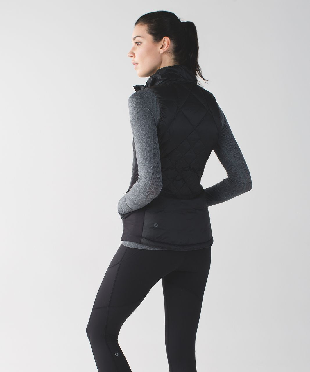 Lululemon Down For a Run Quilted Vest in Black | Size 8